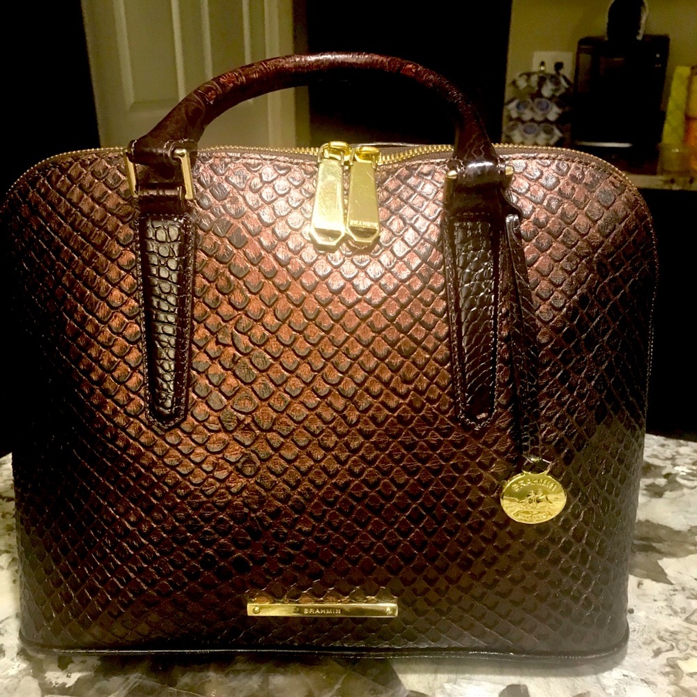 Brahmin Vivian Dome Handbag in rich Bronze Java